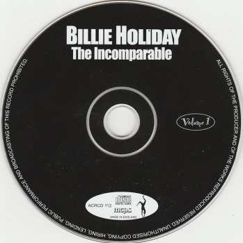 CD Billie Holiday: The Incomparable - Volume 1