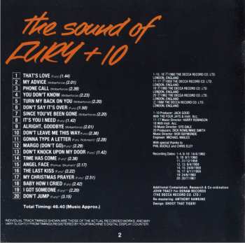 CD Billy Fury: The Sound Of Fury + 10