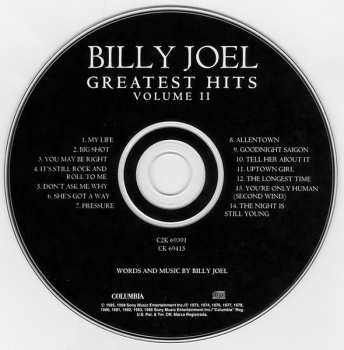2CD Billy Joel: Greatest Hits Volume I & Volume II