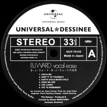 LP B.J. Ward: Vocal Ease = B・J・ウォードの世界 LTD