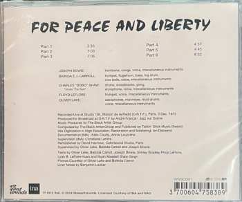 CD Black Artists Group: For Peace And Liberty