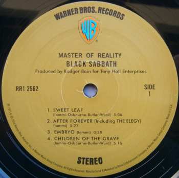 LP Black Sabbath: Master Of Reality