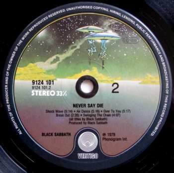 LP Black Sabbath: Never Say Die!