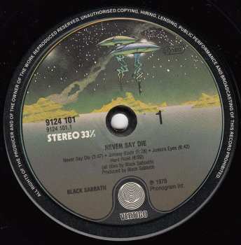 LP Black Sabbath: Never Say Die!