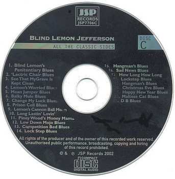 4CD/Caja Blind Lemon Jefferson: The Complete 94 Classic Sides Remastered