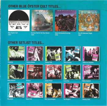 CD Blue Öyster Cult: Setlist The Very Best Of Blue Öyster Cult Live