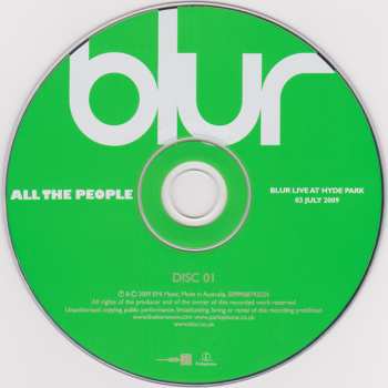 2CD Blur: All The People (Blur Live At Hyde Park 03 July 2009) LTD