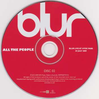 2CD Blur: All The People (Blur Live At Hyde Park 03 July 2009) LTD