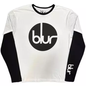 Layered Long Sleeve Camiseta Circle Logo Blur