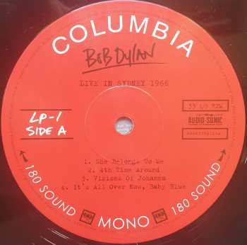 2LP Bob Dylan: Live In Sydney 1966 LTD