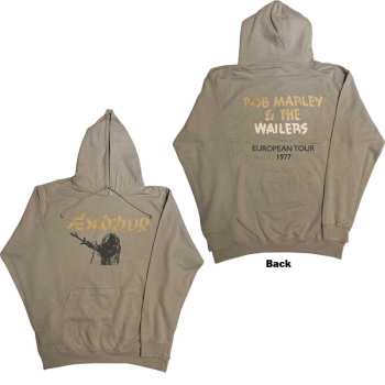 Mercancía Bob Marley & The Wailers: Bob Marley Unisex Pullover Hoodie: Exodus Mic Photo Wailers Tour 77 (back Print & Hi-build) (small) S