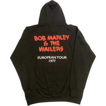 Mercancía Bob Marley & The Wailers: Bob Marley Unisex Pullover Hoodie: Exodus Wailers European Tour '77 (back Print & Hi-build) (large) L