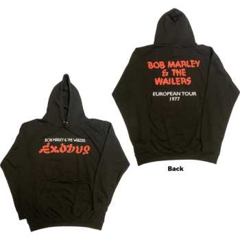 Mercancía Bob Marley & The Wailers: Bob Marley Unisex Pullover Hoodie: Exodus Wailers European Tour '77 (back Print & Hi-build) (large) L