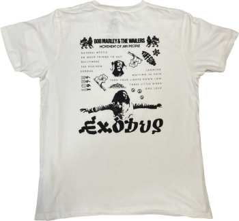 Mercancía Bob Marley & The Wailers: Bob Marley Unisex Organic T-shirt: Exodus Tracklist (back Print & Hi-build) (small) S