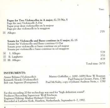 CD Luigi Boccherini: Cello Sonatas - Fugues For 2 Cellos