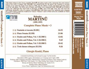 CD Bohuslav Martinů: Piano Sonata • Fantaisie Et Toccata • Etudes And Polkas