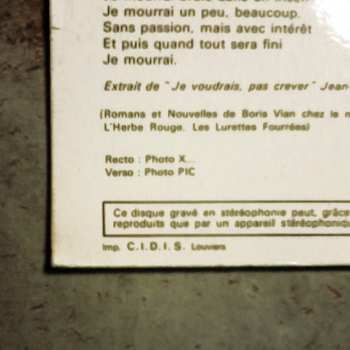 LP Boris Vian: Chansons Possibles, Ou Impossibles