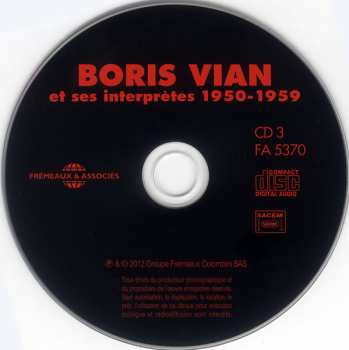 3CD Various: Boris Vian Et Ses Interprètes 1950-1959 (Chansons, Rock 'N' Roll Et Créations)