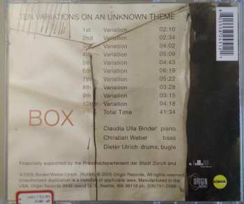 CD Christian Weber: Ten Variations On An Unknown Theme