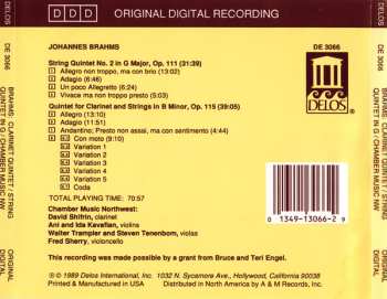 CD Johannes Brahms: String Quintet In G / Clarinet Quintet / Chamber Music Northwest