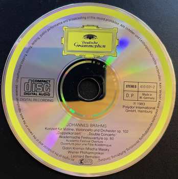 CD Johannes Brahms: Doppelkonzert = Double Concerto / Akademische Festouvertüre = Academic Festival Overture