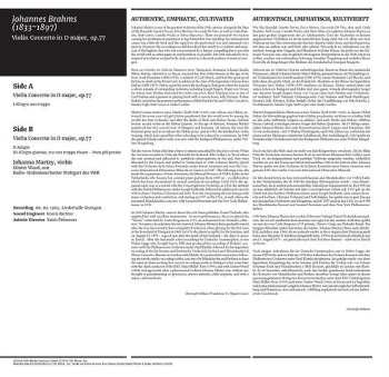 LP Johannes Brahms: Violin Concerto