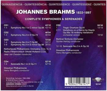 5CD/Caja Johannes Brahms: Complete Symphonies & Serenades