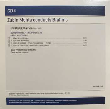 4CD/Caja Johannes Brahms: Zubin Mehta Conducts Brahms (Symphonies Nos. 1-4 • Tragic Overture • Haydn Variations)