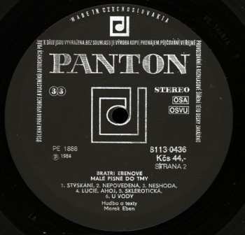 LP Bratři Ebenové: Malé Písně Do Tmy