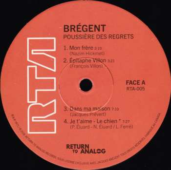 LP Brégent: Poussière Des Regrets LTD | NUM