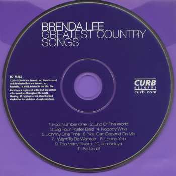 CD Brenda Lee: Greatest Country Songs