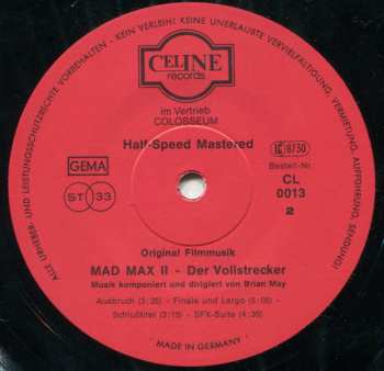 LP Brian May: Mad Max II Der Vollstrecker (Original Filmmusik)