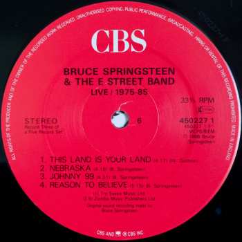 5LP/Caja Bruce Springsteen & The E-Street Band: Live 1975-85