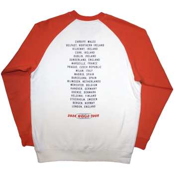 Mercancía Bruce Springsteen: Bruce Springsteen Unisex Raglan T-shirt: Tour '24 Wheel (white & Orange) (back Print & Ex-tour) (medium) M