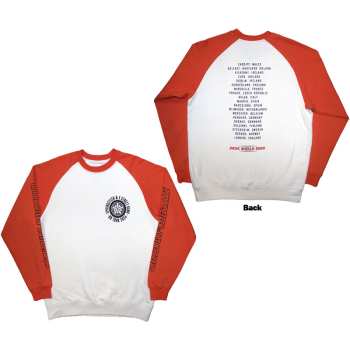 Mercancía Bruce Springsteen: Bruce Springsteen Unisex Raglan T-shirt: Tour '24 Wheel (white & Orange) (back Print & Ex-tour) (medium) M