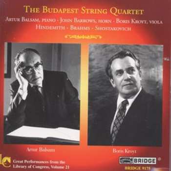 CD Johannes Brahms: Sonata For Viola Op.11 N°4 / Horn Trio Op.40 / Piano Quintet Op.57