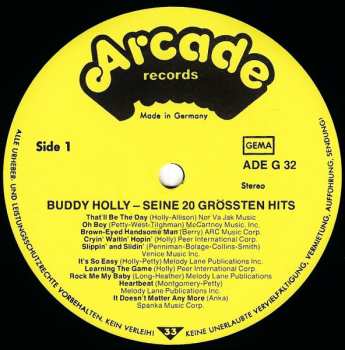 LP Buddy Holly: Seine 20 Grössten Hits