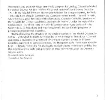 CD Roffredo Caetani: The Two String Quartets
