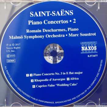 CD Camille Saint-Saëns: Piano Concerto No. 3; Africa; Rhapsodie D'Auvergne; Wedding Cake Waltz
