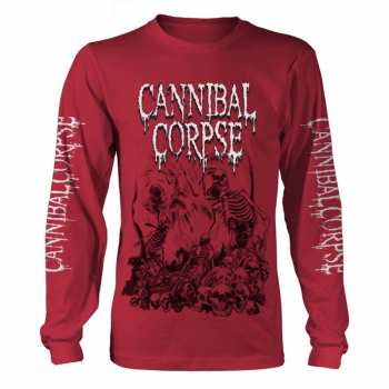 Merch Cannibal Corpse: Camiseta de manga larga Pile Of Skulls 2018 (red)
