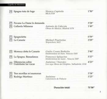 CD Capella De Ministrers:  La Spagna (Danzas Del Renacimiento Español)
