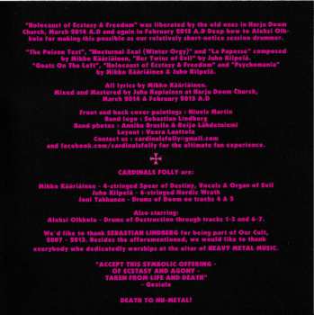 CD Cardinals Folly: Holocaust Of Ecstasy & Freedom LTD