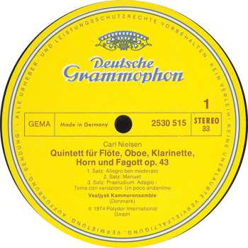 LP Carl Nielsen: Quintett Für Bläser / Andante Lamentoso / Musik Aus "Die Mutter" / Serenata In Vano Für Quintett