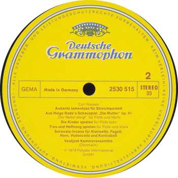 LP Carl Nielsen: Quintett Für Bläser / Andante Lamentoso / Musik Aus "Die Mutter" / Serenata In Vano Für Quintett