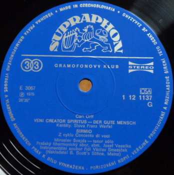 LP Carl Orff: Sborové Skladby