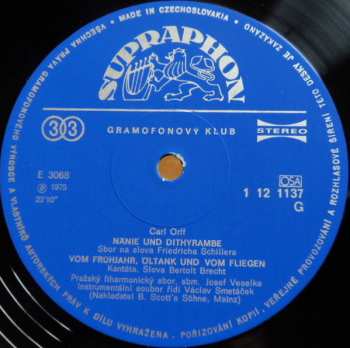 LP Carl Orff: Sborové Skladby