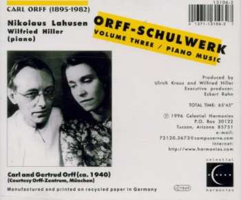 CD Carl Orff: Orff-Schulwerk Volume Three / Piano Music