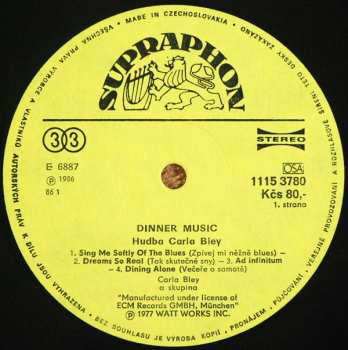 LP Carla Bley: Dinner Music