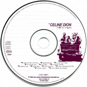 CD Céline Dion: 1 Fille & 4 Types