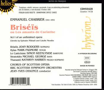 CD Emmanuel Chabrier: Briséïs, Ou Les Amants De Corinthe